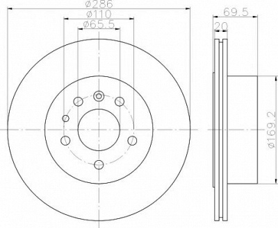 HELLA PAGID 8dd355112491 -  Тормозной диск